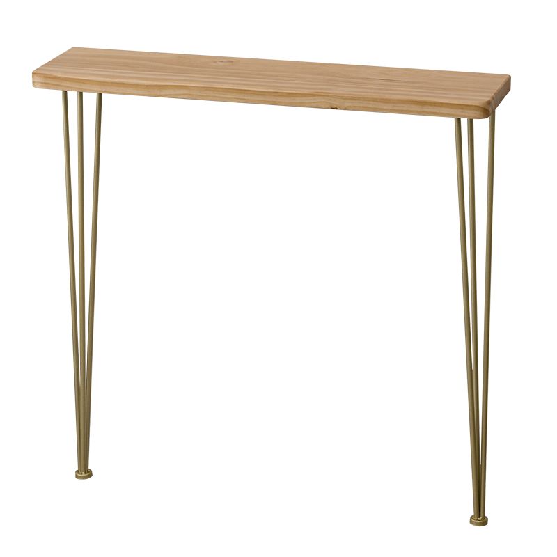 Mid-Century Modern Sofa Table 31.5" H Solid Wood Top Console Table with Metal  Legs