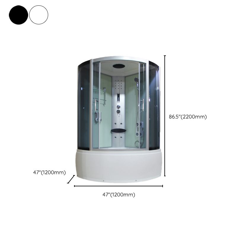 Round Double Sliding Shower Stall Full Frame Tempered Glass Shower Room