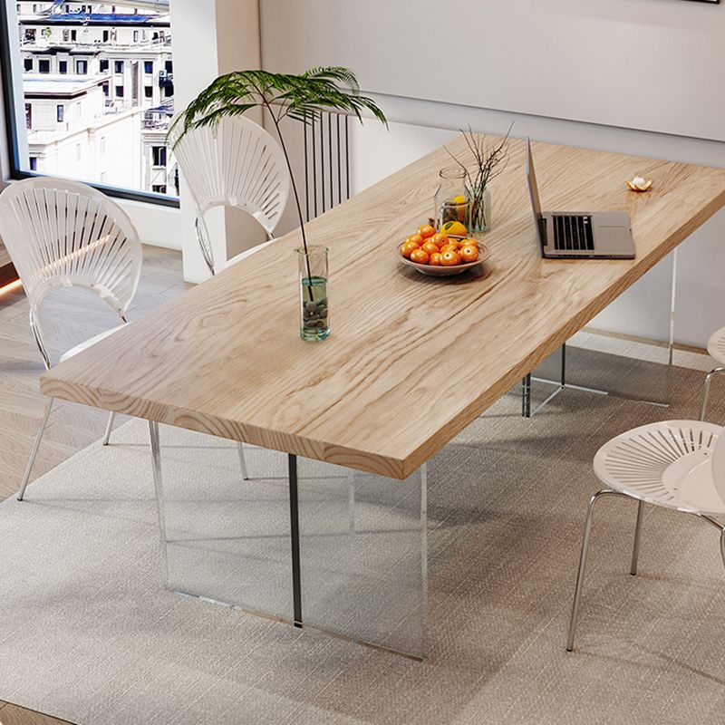 Natural Finish Pine Wood Dining Set 1/2/5 Pcs Modern Dinette Set