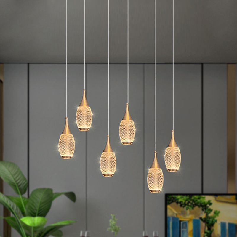 Droplet Hanging Light Fixtures Modern Simple Acrylic Ceiling Pendant for Stairwell