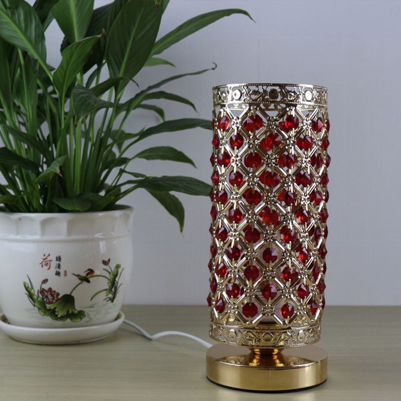 Rood kristal rooster kolom nachtlamp modernist