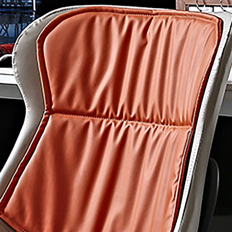 Industrial PU Leather Dining Chairs Solid Back Chair for Home