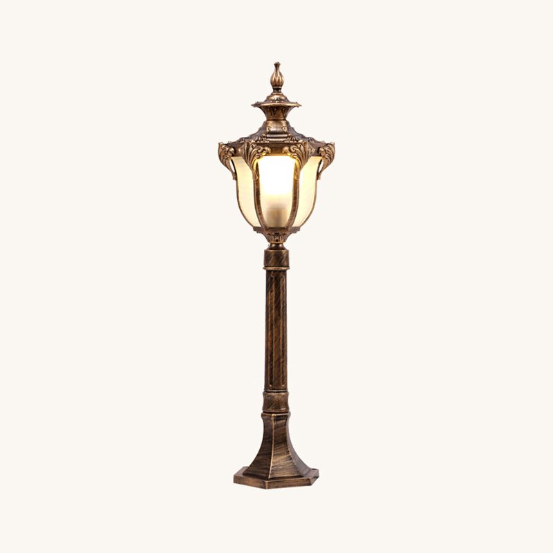 Prismatic Glass Bell Shade Path Lighting Traditional 1-Light Pathway Landscape Light