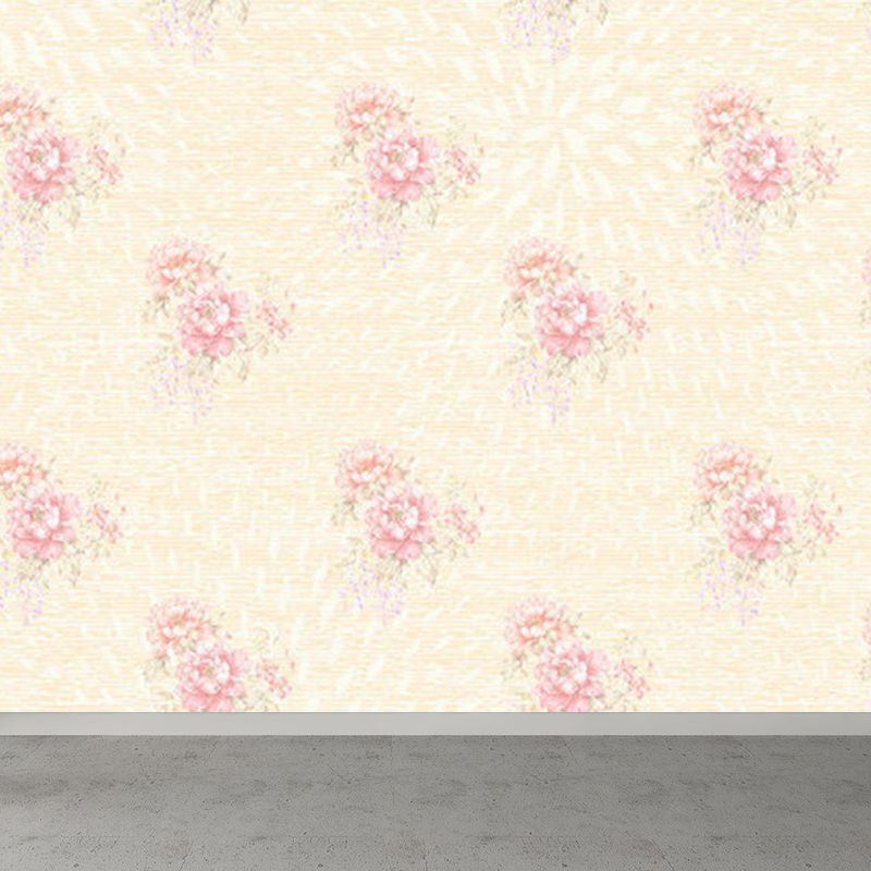 Autocollant Mural au Design Floral vif, décoration murale moderne en matériau non tissé de couleur claire