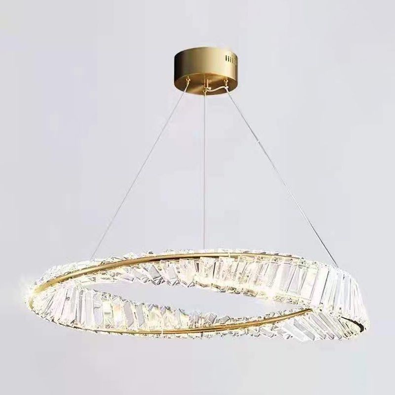 Fissaggi del lampadario ad onda contemporanea Fissature a sospensione Crystal a soffitto per soggiorno