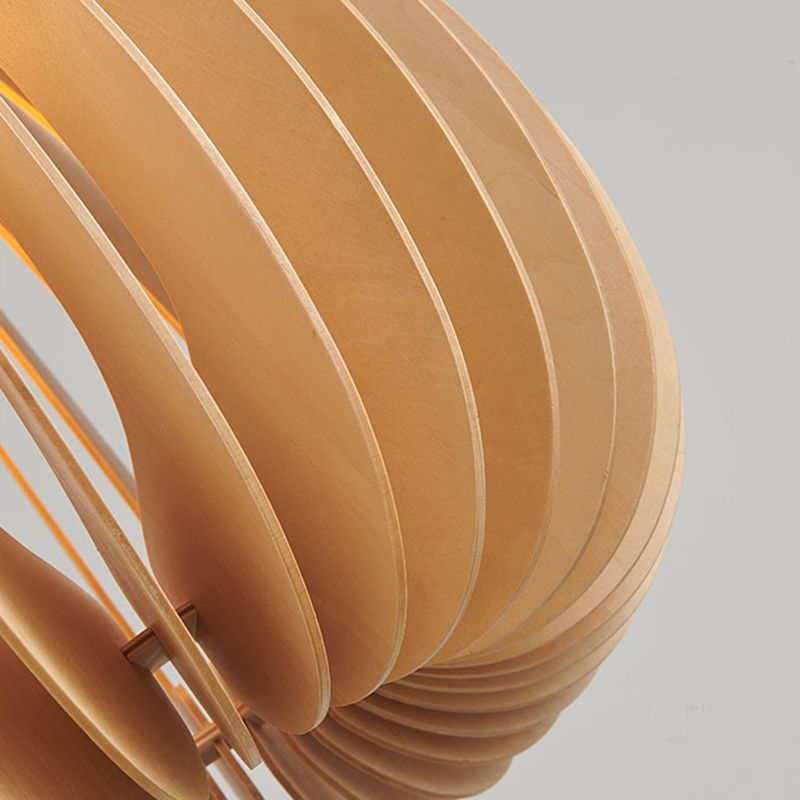 Lampada a sospensione a pendente a legna la luce del soffitto a 1 luce contemporanea per sala da pranzo