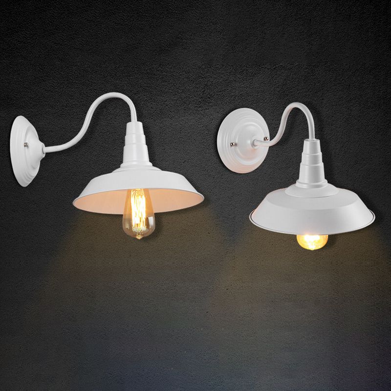 Industrial Wall Sconce Geometric Shape Wall Light with Metal Shade for Doorway