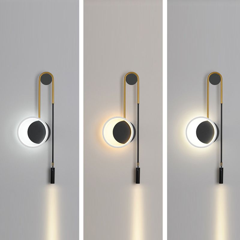 Lampada a parete a LED in stile moderno Fissaggi di illuminazione a parete in metallo con ombra acrilica per soggiorno