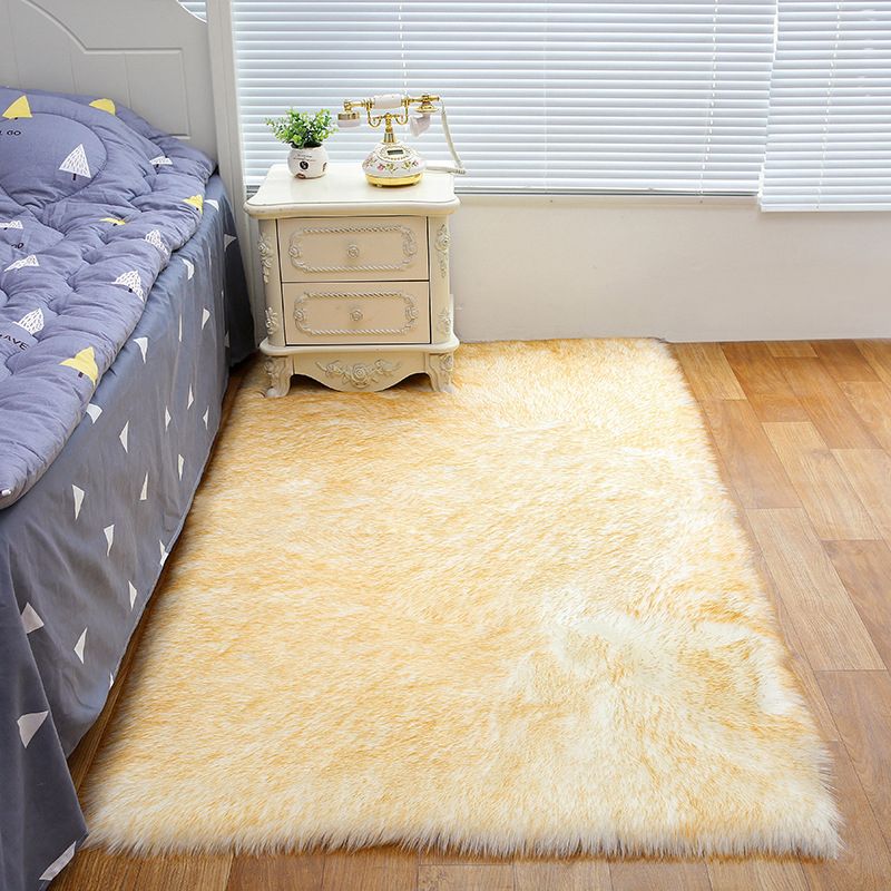 Shag Plain Rug Multi Color Simple Area Carpet Polypropylene Washable Anti-Slip Stain Resistant Rug for Room