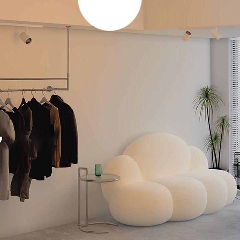 Armless Cushions Seating Standard Sofa in white for Bonus Room