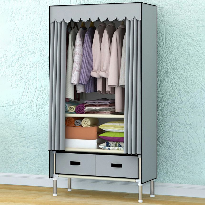 Hinged Wardrobe Closet Contemporary Wardrobe Armoire with Drawer
