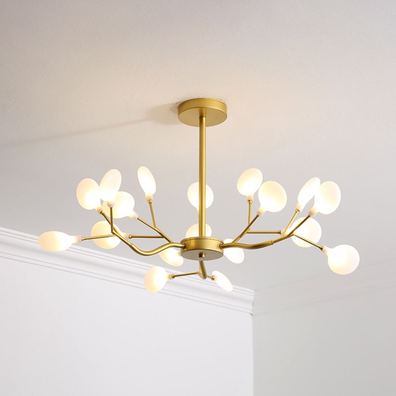 Nordic Trendy Firefly Chandelier Acrylic Living Room Ceiling Suspension Lamp in Gold