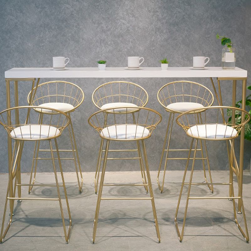 Glam Bar Height Table Solid Wood Top Bistro Bar Table with Metal Base