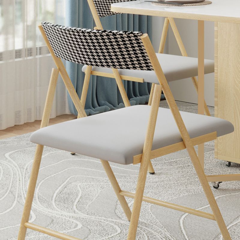 Folding Dining Table Set 1/3/5/7 Pcs Stone Top Dining Table with Upholstered Chairs