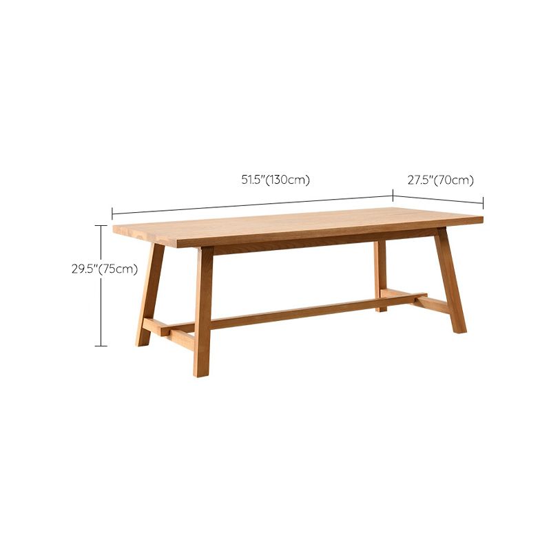 Rectangle Trestle Base Dining Table Medieval Modern Style Pine Wood Table for Kitchen