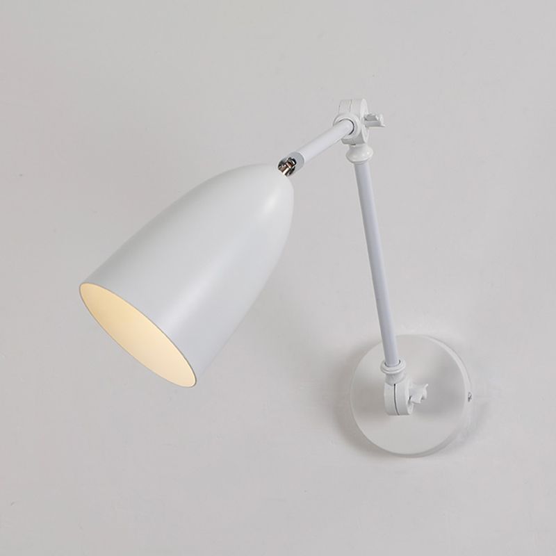 Metal Geometric Shade Wall Lighting Modern Style 1-Light Swing Arm Sconce Lamp