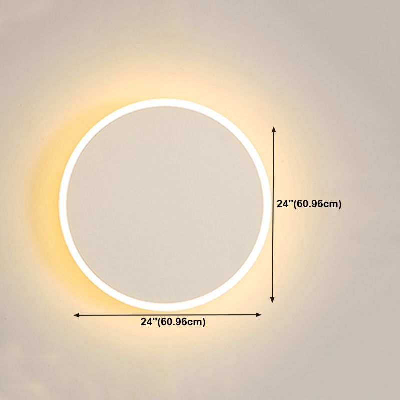 Round Shape Metal Wall Light Modern Style 1 Light Wall Mount Light in White