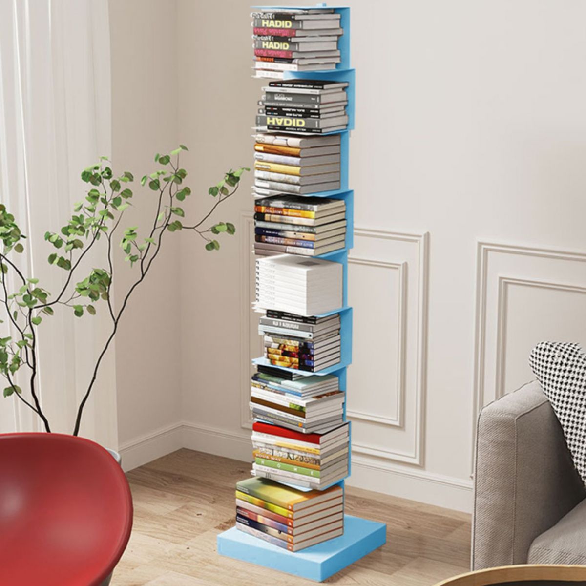 13.78"W Bookshelf Contemporary Style Invisible Bookcase for Office Study Room