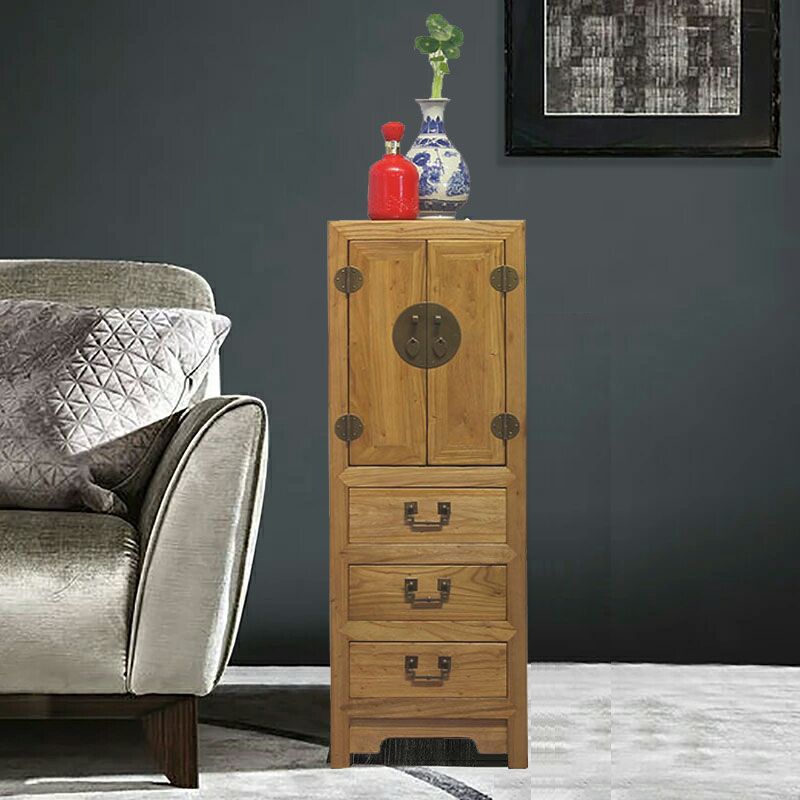 Modern Solid Wood Accent Chest Standard Ring Pulls Accent Cabinet