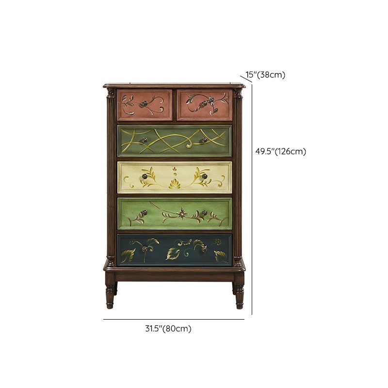 Traditional Style Vertical Lingerie Chest Wood Storage Bachelor Chest for Bedroom
