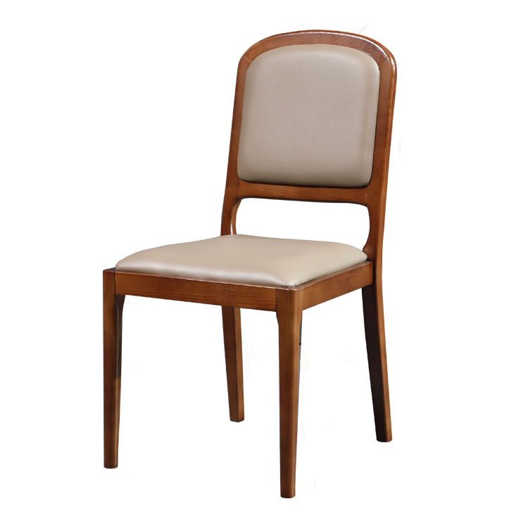 Chaise de salle à manger solide latérale de Style moderne, chaise à dossier ouvert en cuir pour usage domestique