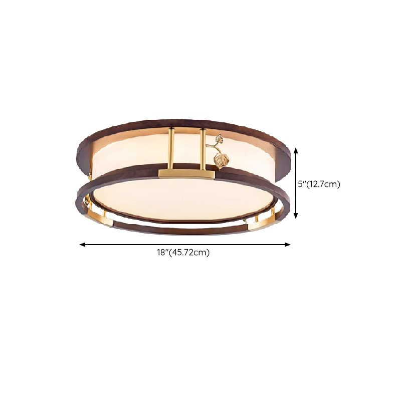 Modern Ceiling Light Wooden Flush Mount Light Fixture for Bedroom