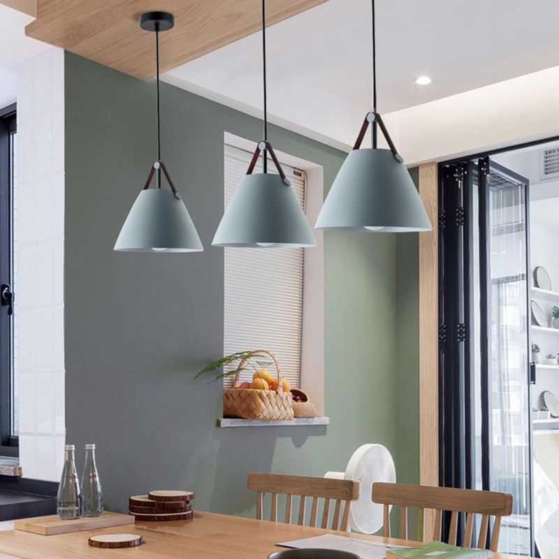 Metal Cone Hanging Lamp Contemporary Ceiling Light for Bedroom