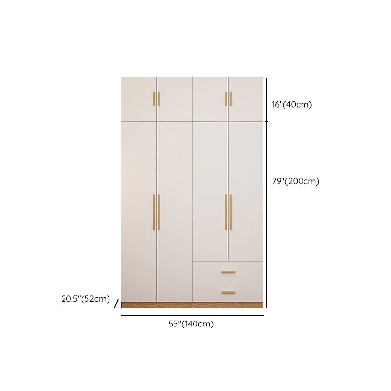 Contemporary Style Wardrobe Wooden Bedroom Closet with Hinged Door