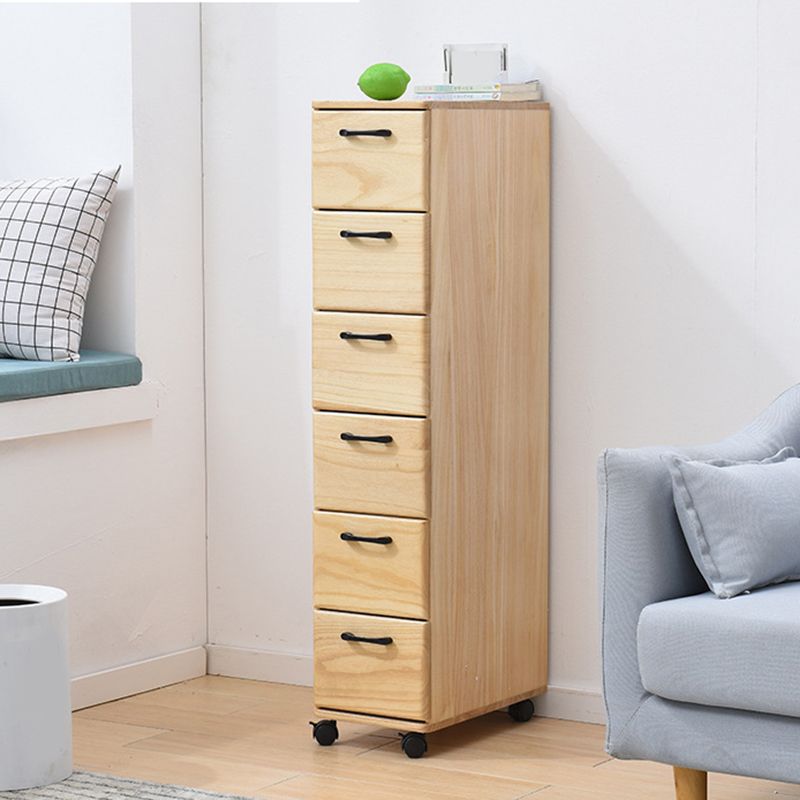 16.53" Wide Accent Chest with Drawers Solid Wood Chest with Wheels