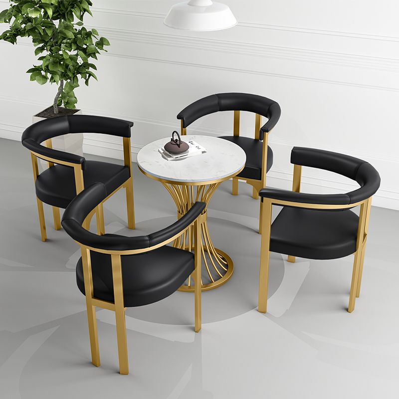 Sillas de comedor tapizadas de estilo escandinavo, sin brazos, con respaldo abierto (juego de 2)