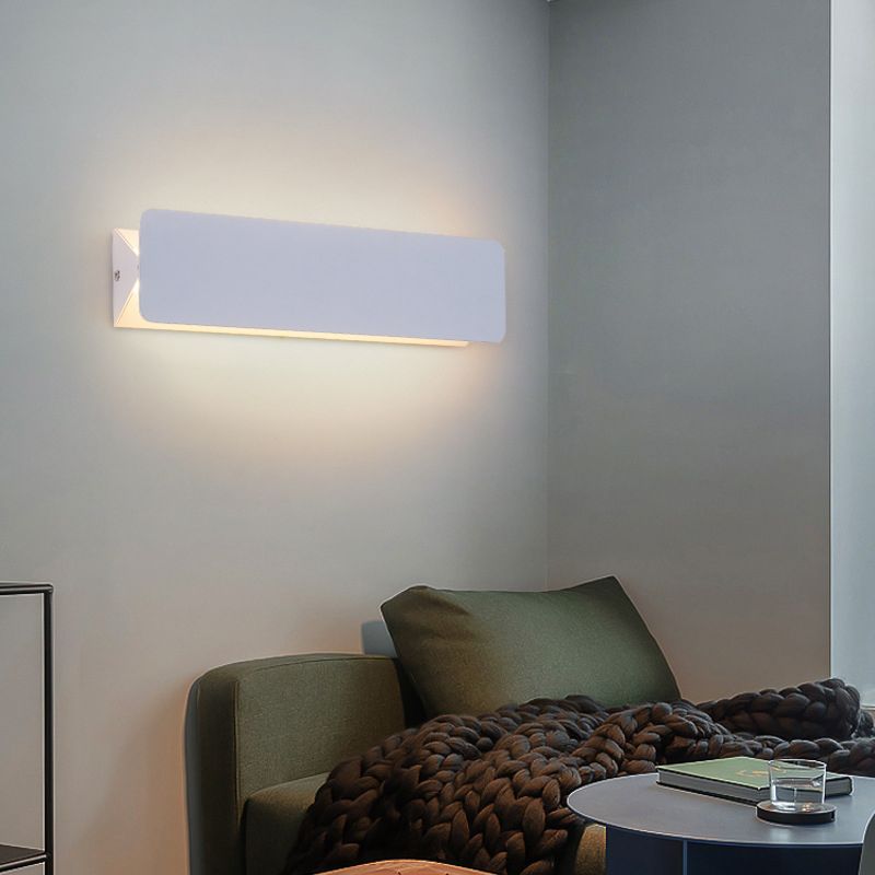 Accesorios de luz rectangulares de aluminio apliques de pared de estilo minimalista modernos para sala de estar