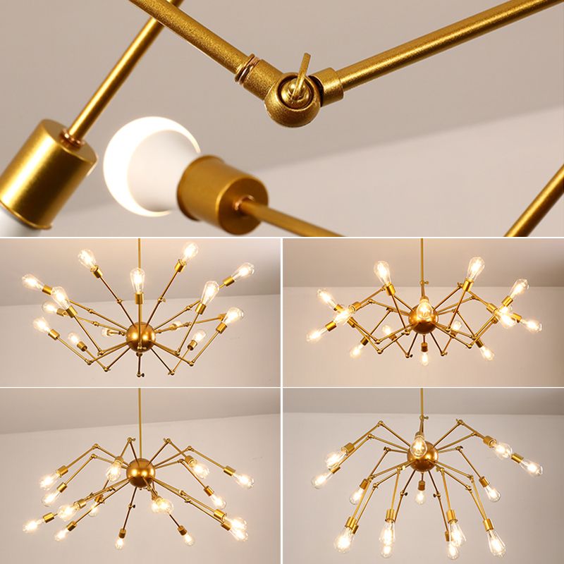 Araña múltiple lámpara de lámpara vintage lámpara de luz colgante industrial de hierro