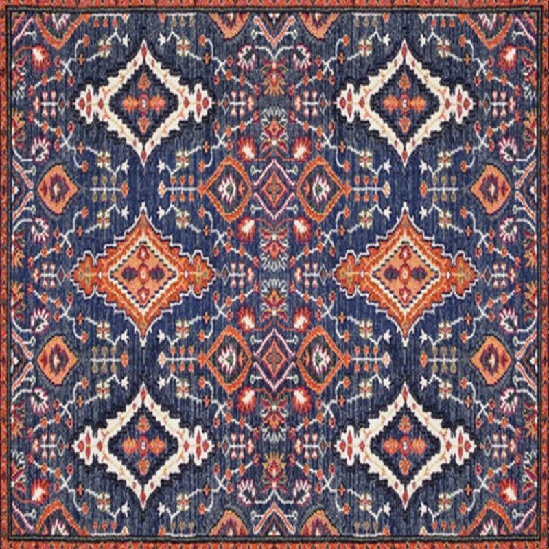 Shabby Chic Floral Area Rug Multi-Color Persian Carpet Polypropylene Anti-Slip Backing Washable Pet Friendly Rug for Foyer