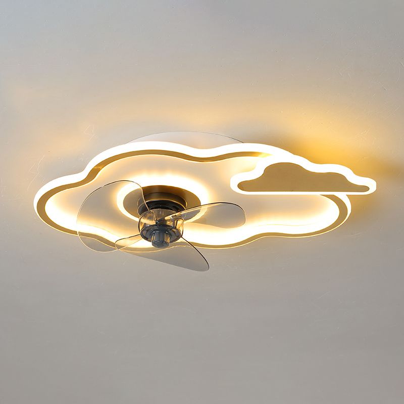 Ventilateur de plafond de style moderne Light LED MONT PLADIER LED AVEC OBRIQUE D'ACRYLIQUE POUR CHAMBRE