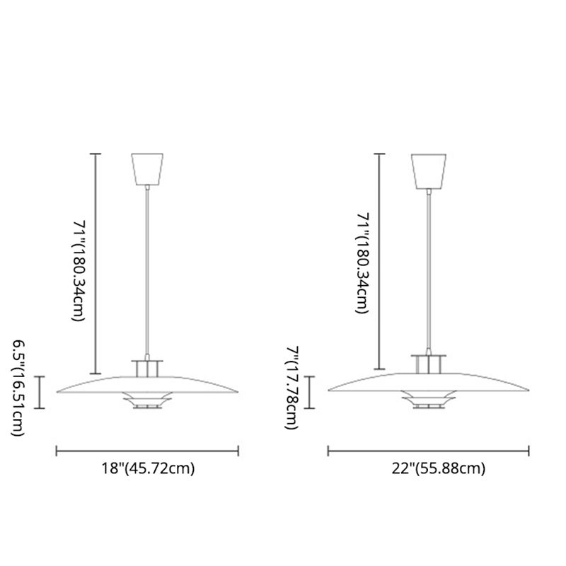 Fliegende Untertasse Metall hängend hängendes nordisches moderne 1 hängende Lampe für Wohnzimmer