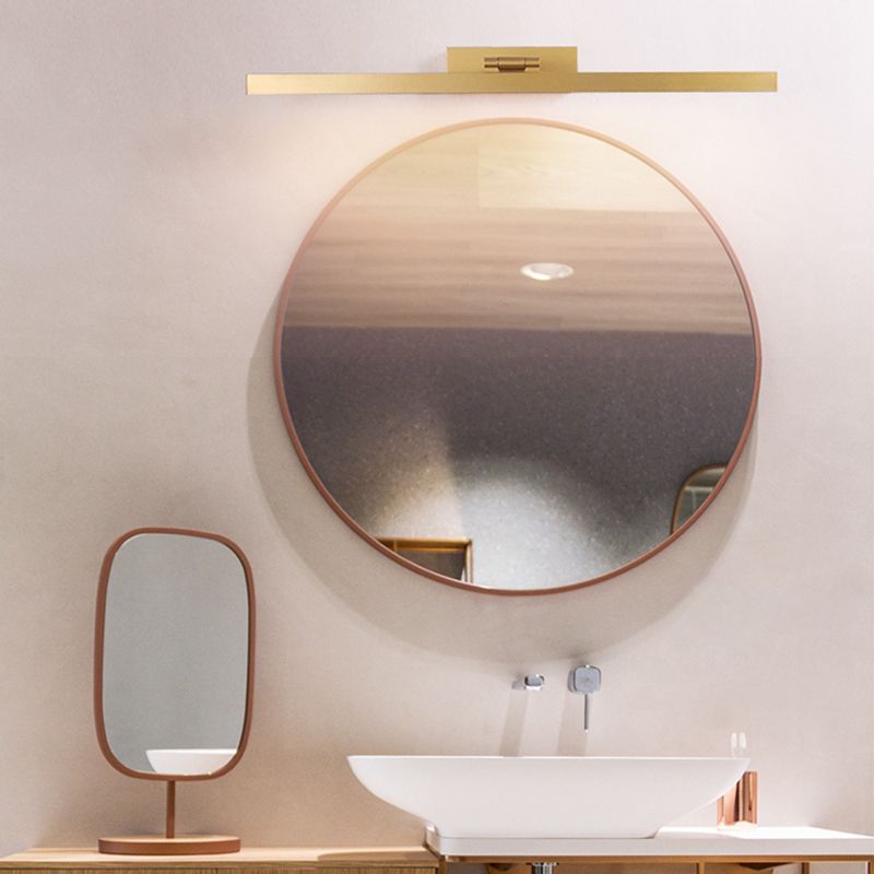 Moderne stijl lineaire schaduw muur sconce metaal 1 licht spiegel muur gemonteerde verlichting in goud