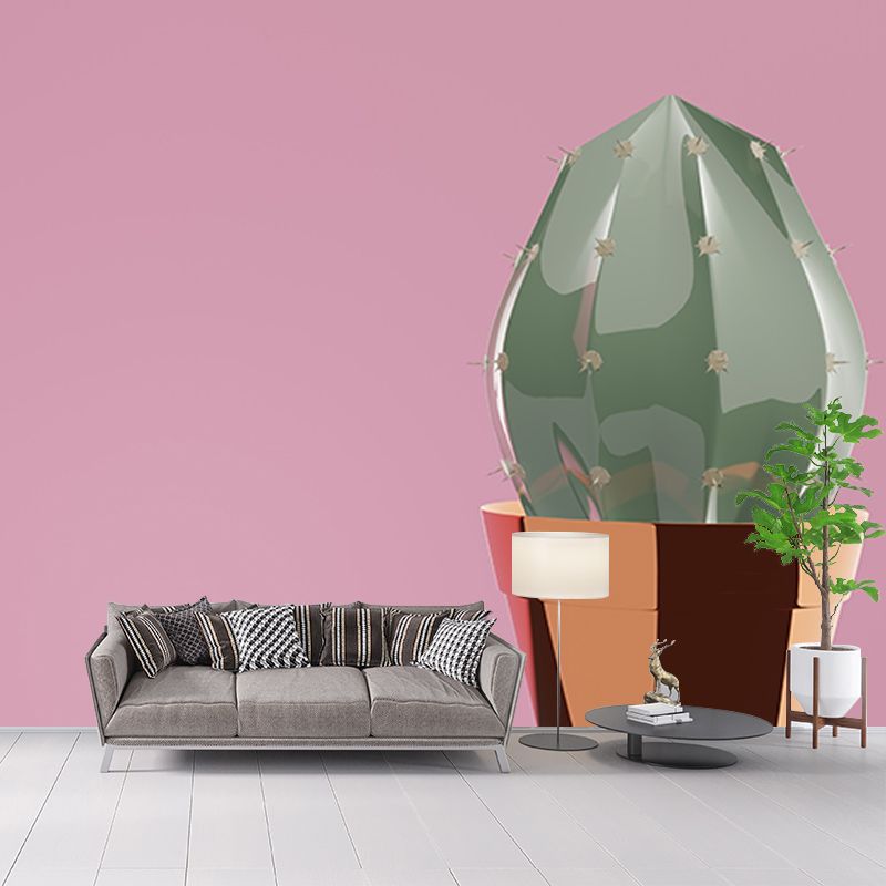 Cactus Illustration Mural for Home Decoration Moisture Resistant, Made to Measure