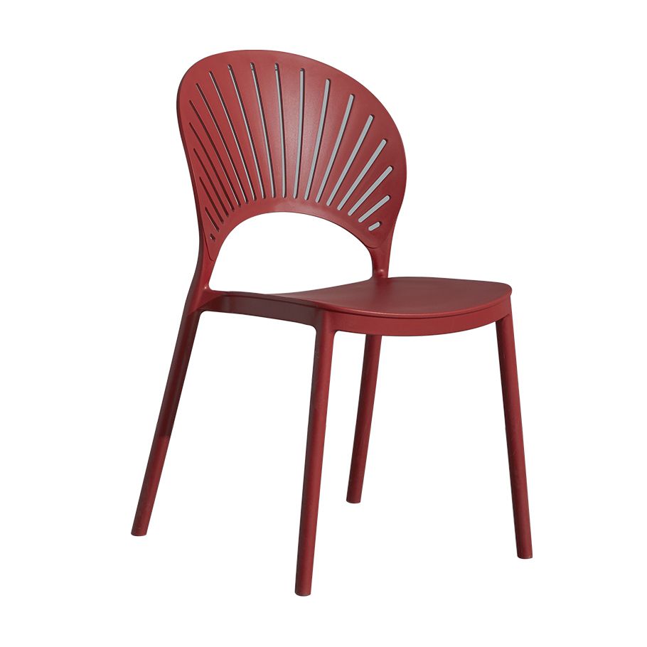 Scandinavian Plastic Armless Dining Chairs Indoor Stackable Side Chairs