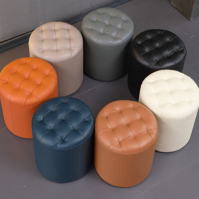 Genuine Leather Ottoman Tufted Square Whole Colored Water Resistant Cube Ottoman