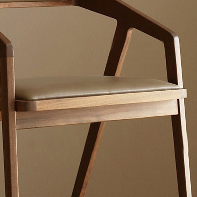 Contemporary Kitchen Dining Armchair Wood Side Dining Chairs in Brown