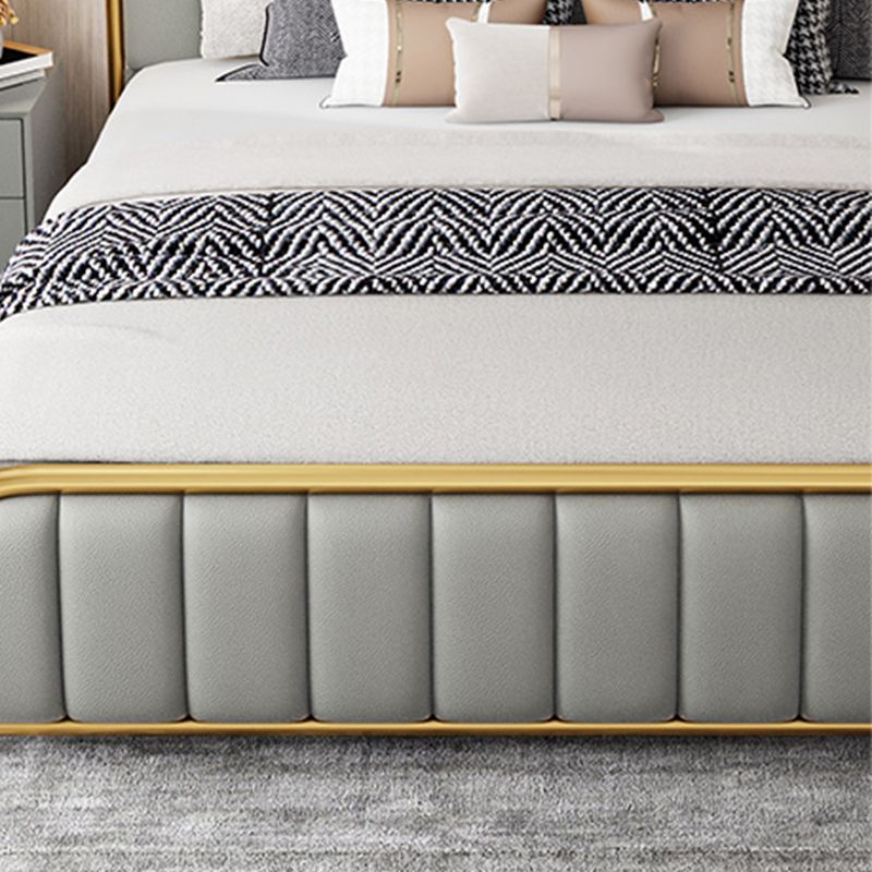 Glam Style Rectangular Headboard Standard Bed with Panel Headboard Bed