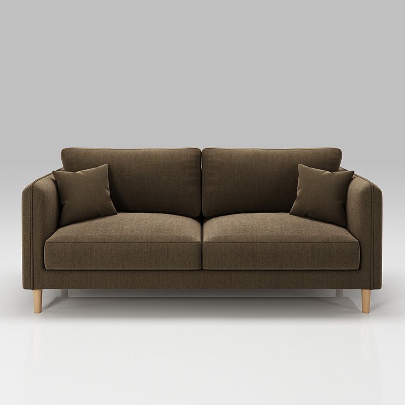 Scandinavian Loose Back Sofa 3-Seat Slipcovered Linen Square Arm Sofa