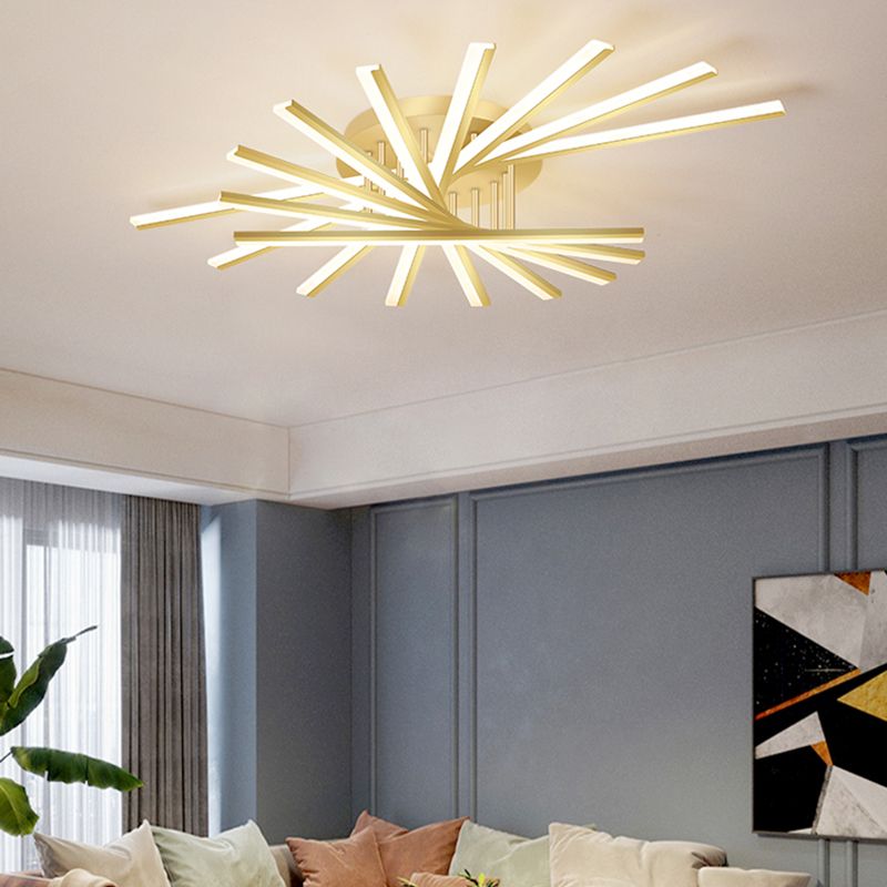 Modern Semi Flush Mount Fixture Metal LED Flush Ceiling Light Fixtures