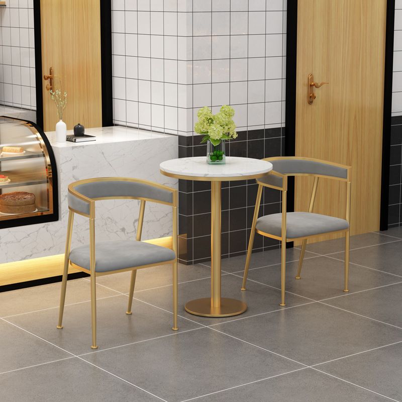 Glam Velvet Dining Side Chair Kitchen Indoor Upholstered Arm Chair