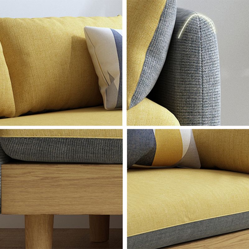 Contemporary 29.9" H Cotton Blend Square Arm Sofa for Apartment