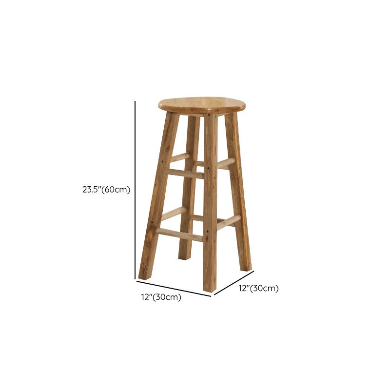 Backless Bar Stool Industrial Style Wooden Counter Height Stools
