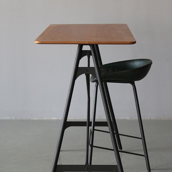 Matte Finish Footrest Upholstered Low Back Stool Industrial Home Leather Stool