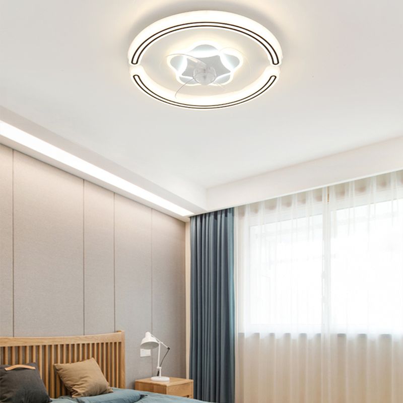 Weiße ultradünne runde Deckenlüfter Minimalistische LED -Acryl -Halbmontage -Beleuchtung für Wohnzimmer