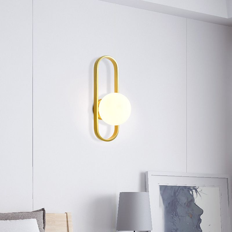 Industrial Style Ball Shape Wall Sconce Glass 1 Light Sconces for Corridor