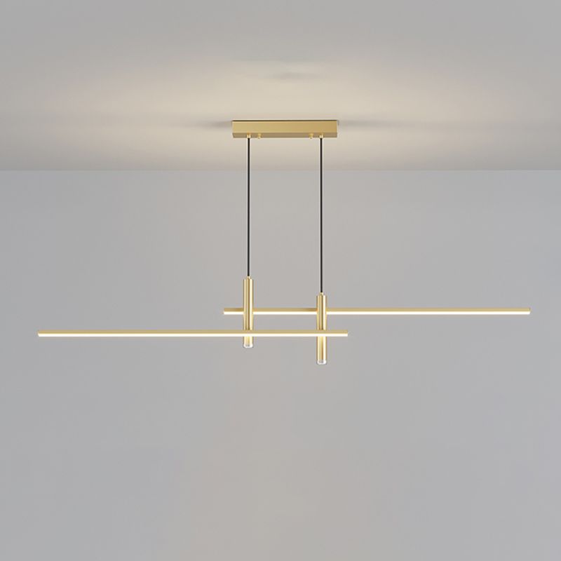Style linéaire de style moderne Lights Metal 4 Light Island Lighting